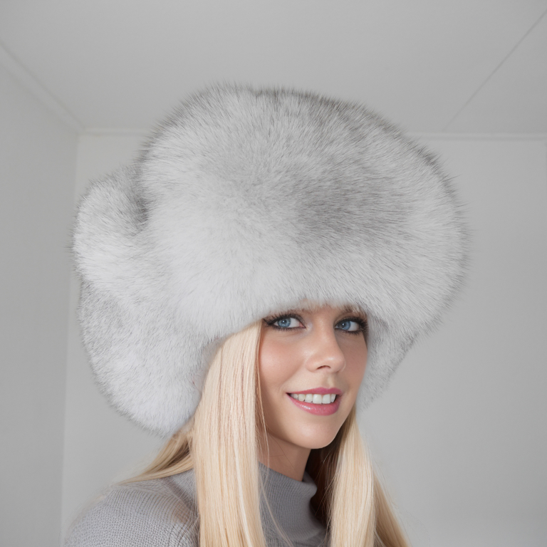 SAGA Blue fox fur ushanka