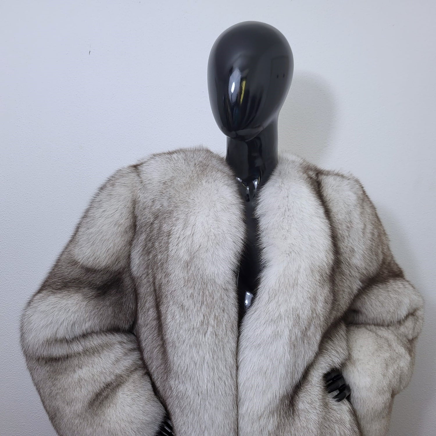 Blue fox fur coat