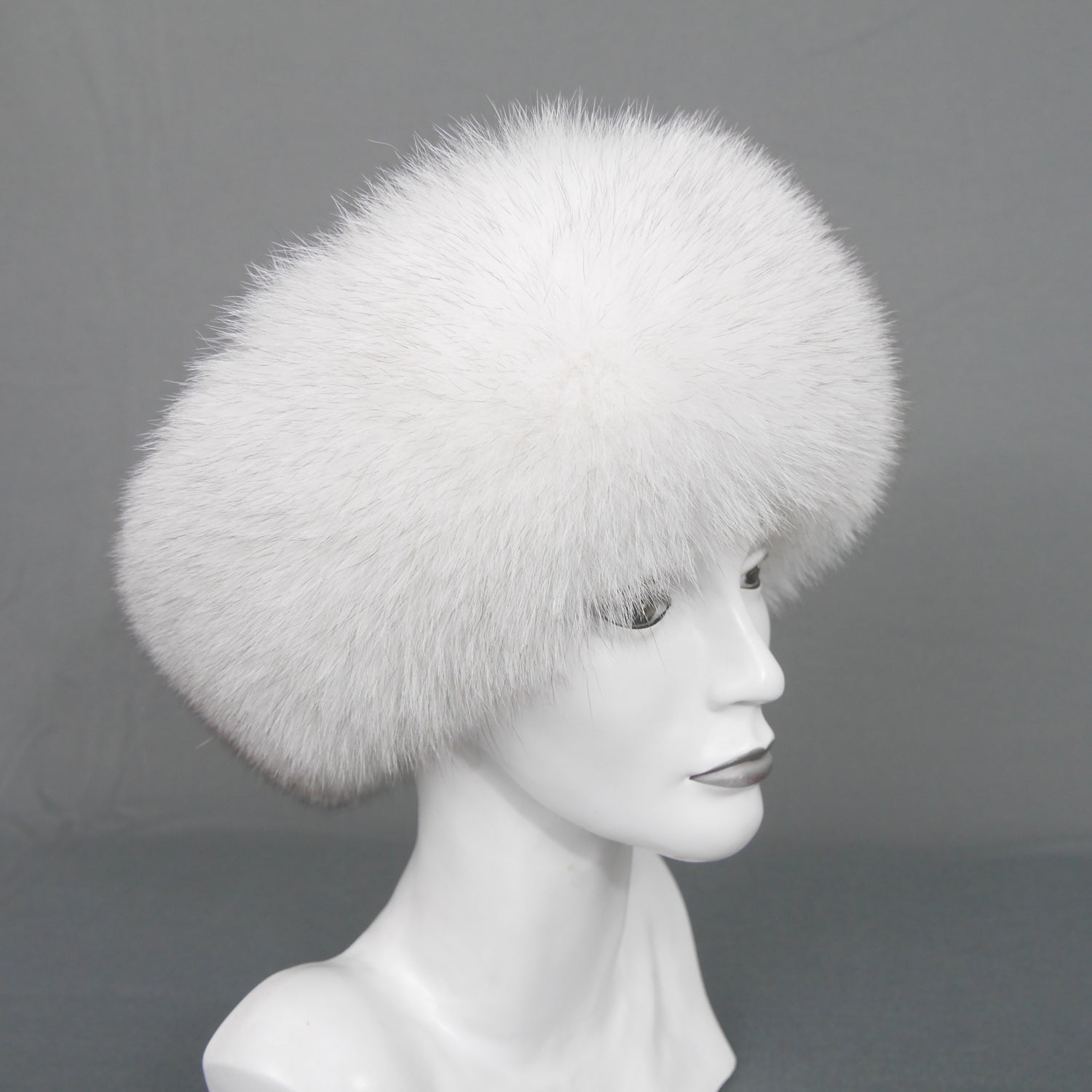 Blue fox fur headband