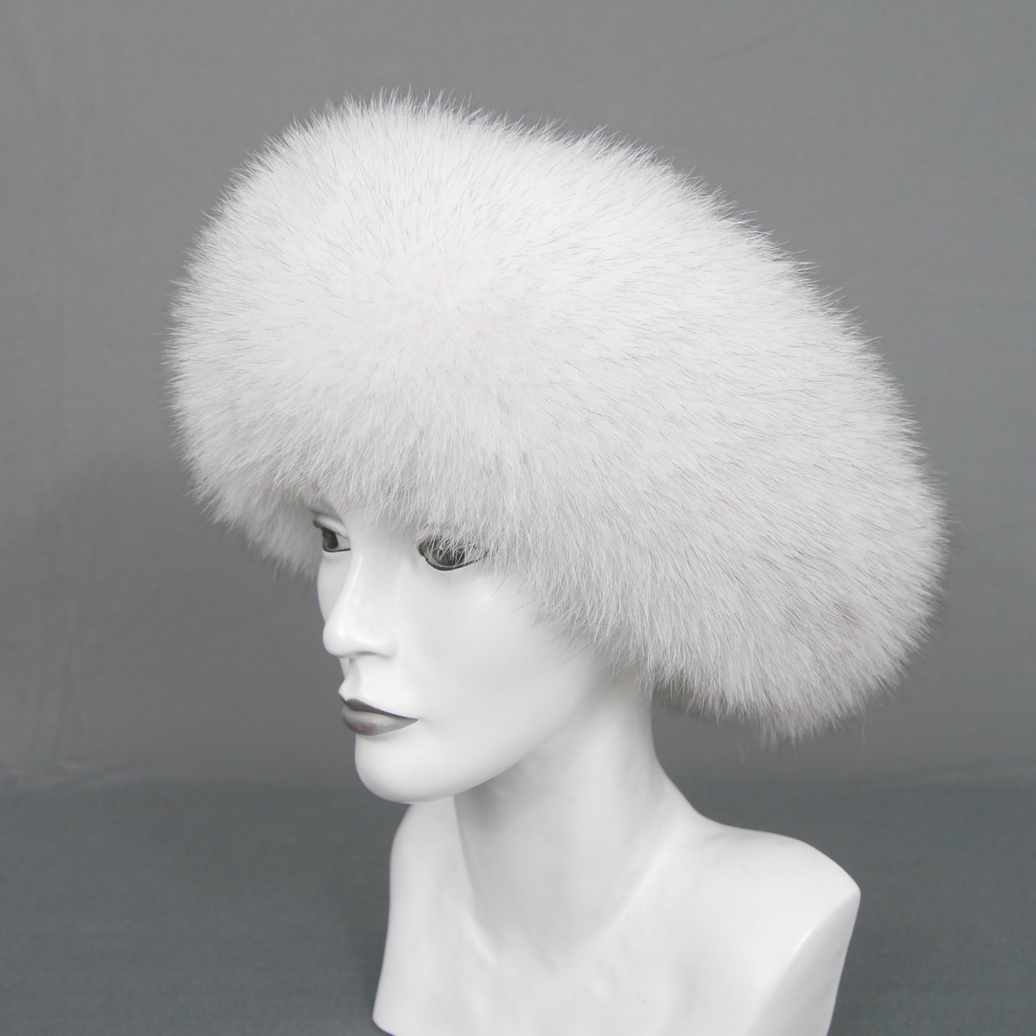 Blue fox fur headband