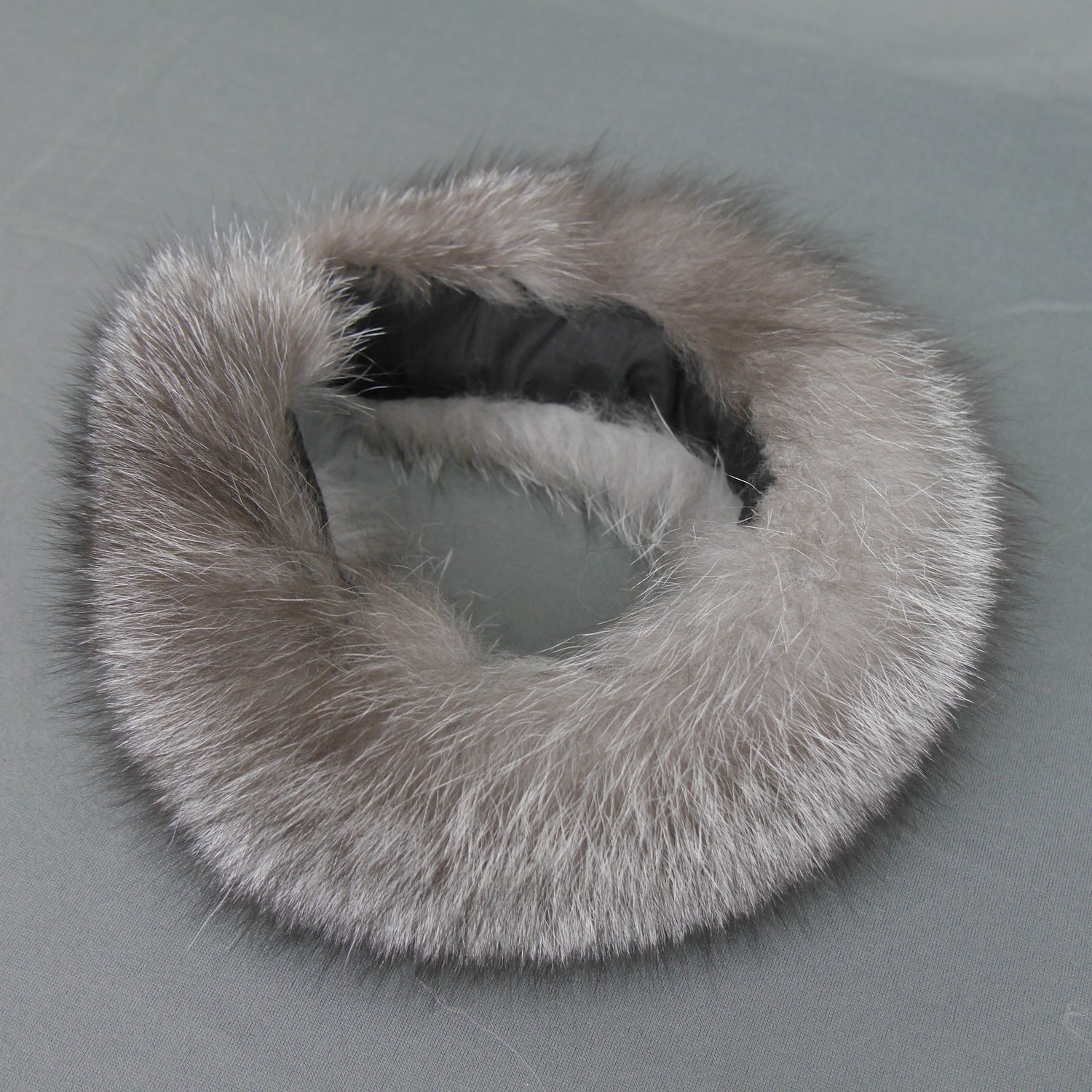 Blue frost fox fur headband