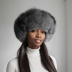 Blue frost fur ushanka
