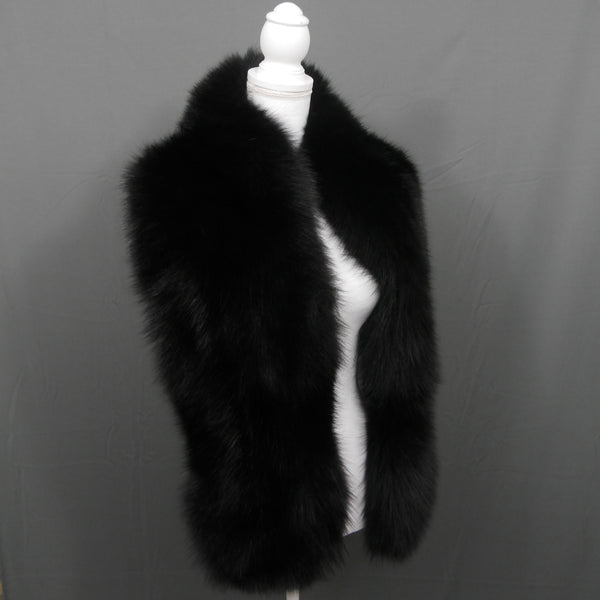 Black fox fur wrap/stole/scarf