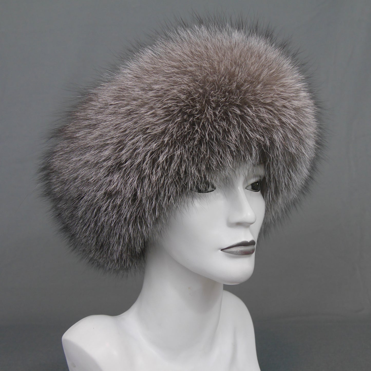 Blue frost fox fur headband