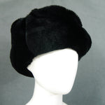 Black rex fur ushanka hat