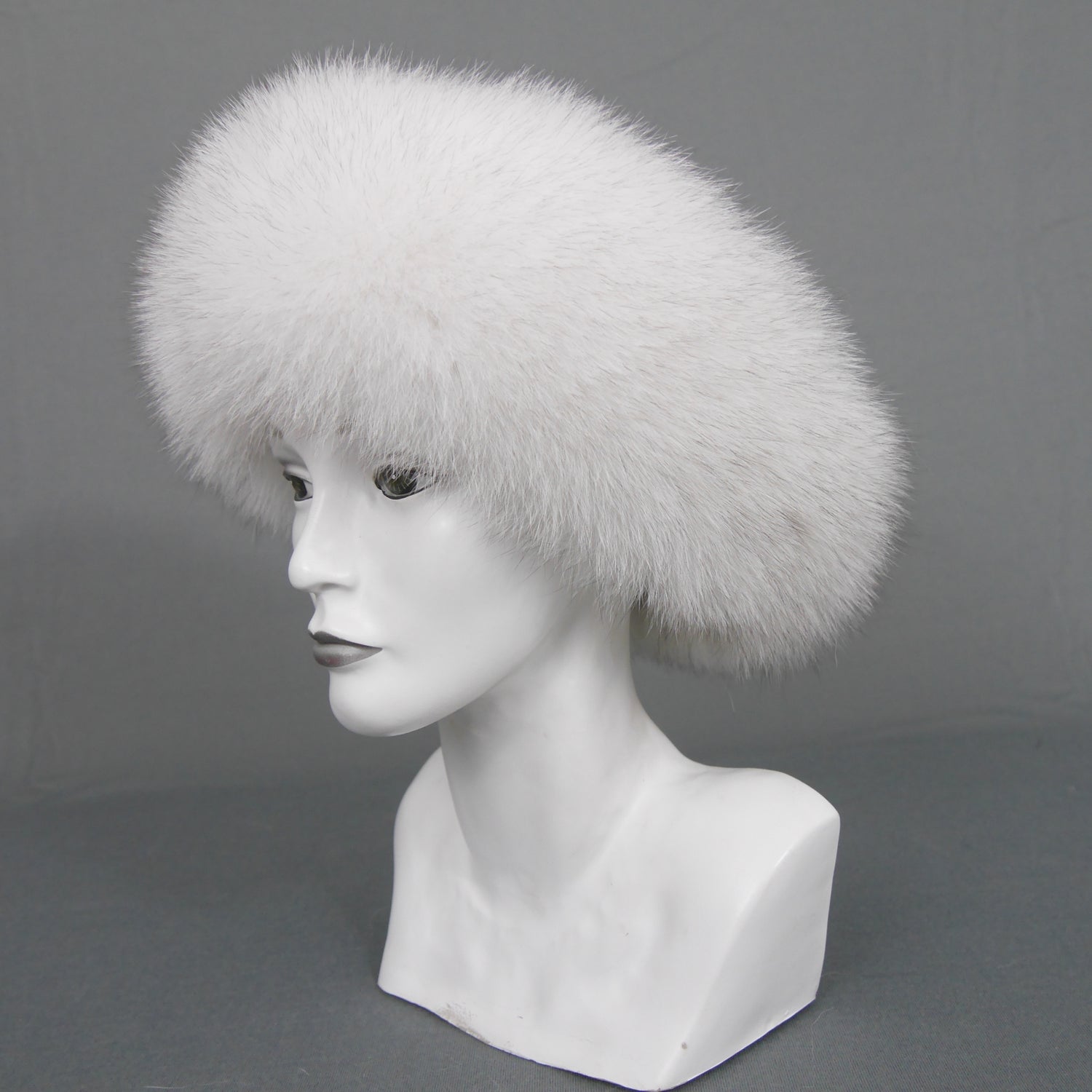 Blue fox fur headband