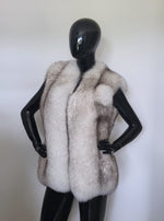 Blue fox fur vest