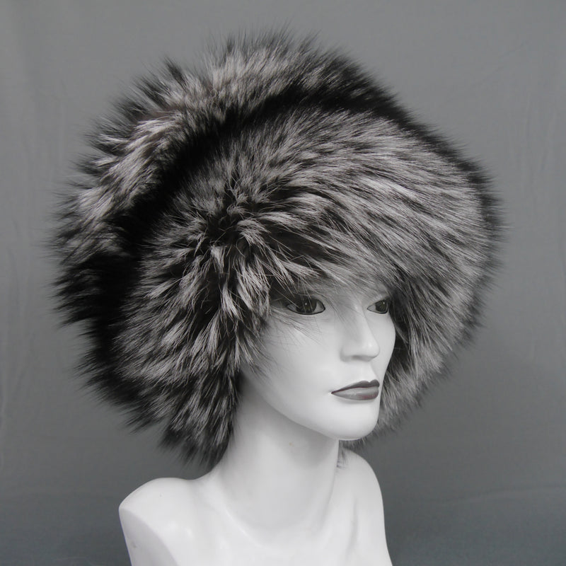 Silver fox fur hat