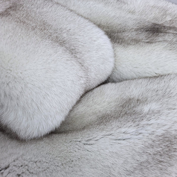 Hooded blue fox fur coat