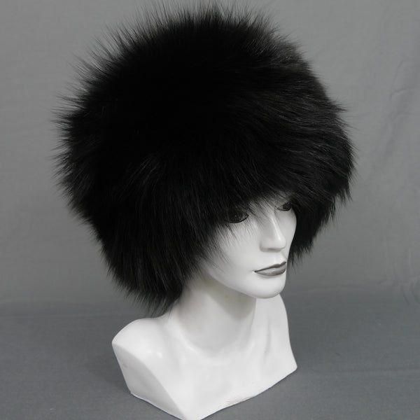 Black fox fur hat