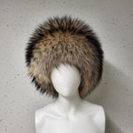 Finn raccoon fur hat front view